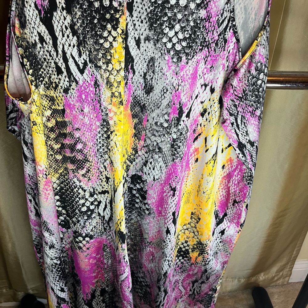 Jamie Sadock Pink and Yellow Snakeskin Maxi for Golf/Pickleball/ Tennis dress - Picture 7 of 10